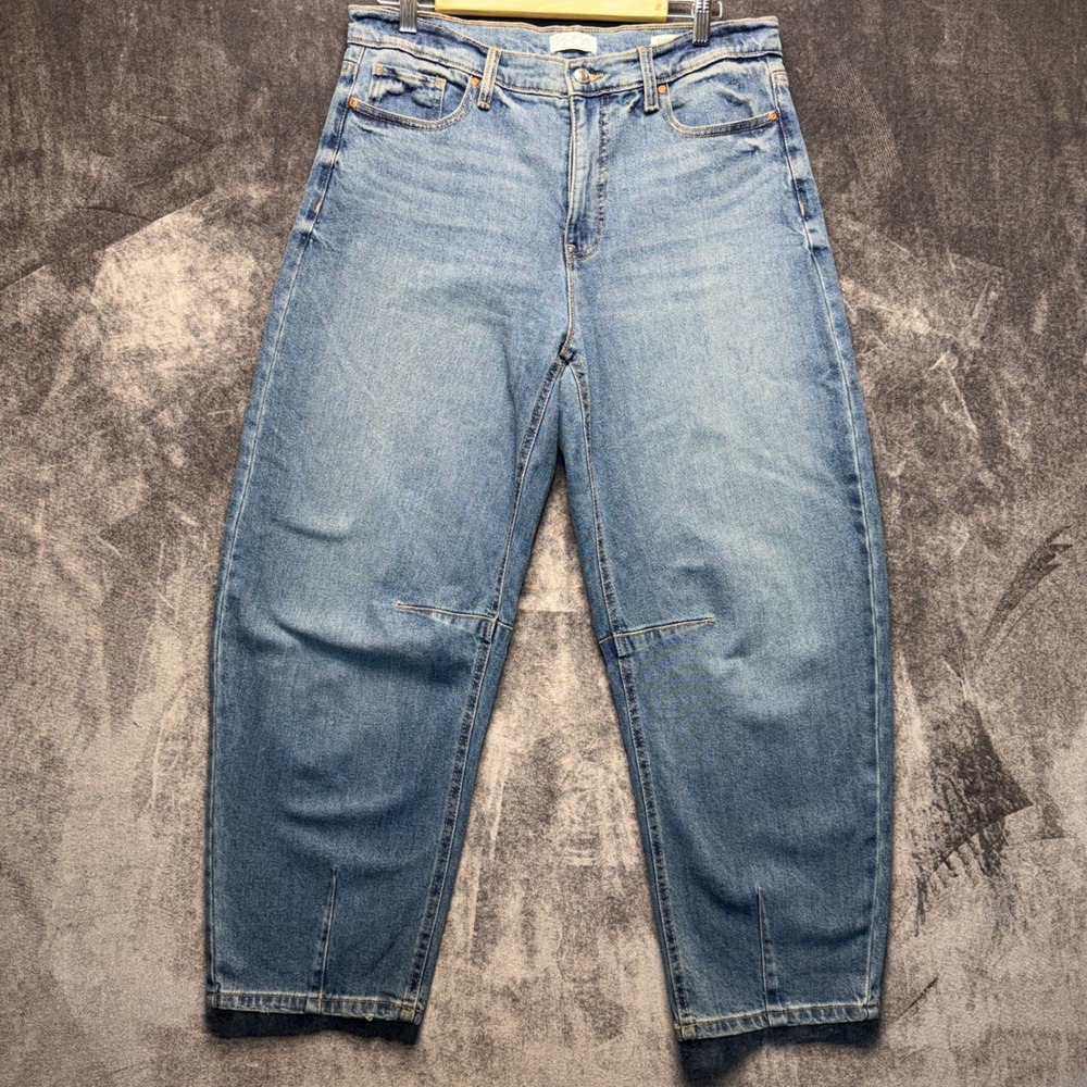 Sofia Jeans Womens 10 Blue Cotton Lyocell Barrel Jean High Rise Light Wash Denim